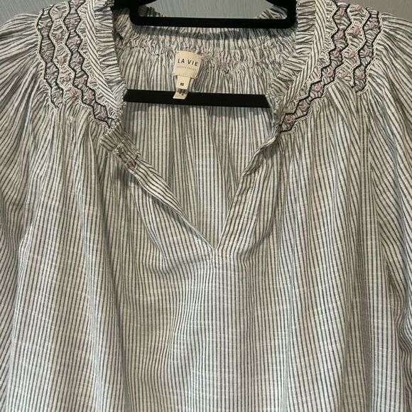 REVOLVE La Vie Rebecca Taylor striped smocked blouse - Picture 5 of 10